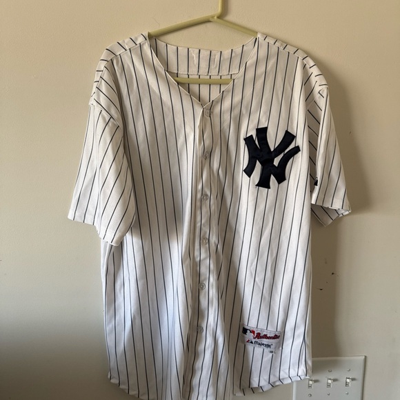 Majestic Other - Majestic White and Black Pinstripe Jersey